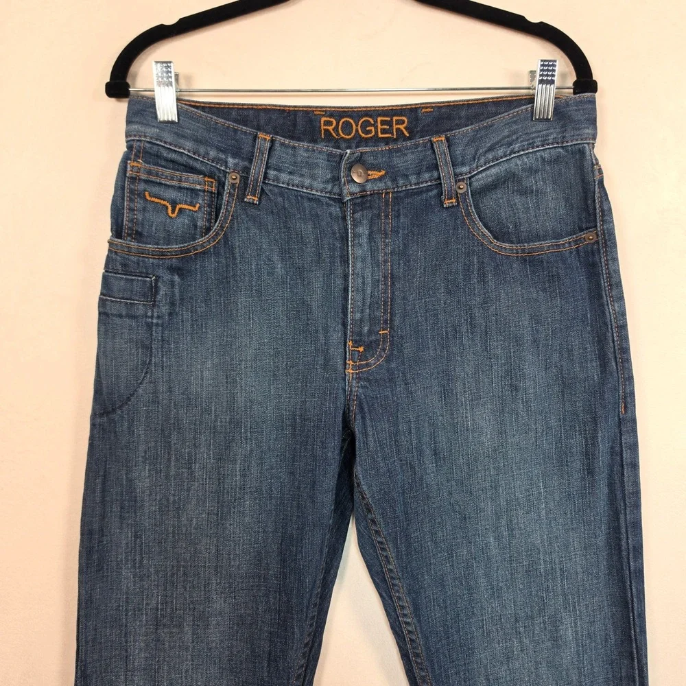 Kimes Ranch Roger Jeans Men's 31x32 Blue Slim Straight Western Denim USA